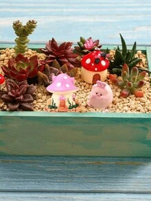 4 件迷你蘑菇模型微型仙女屋仙女花园蘑菇装饰小房子小雕像微型蘑菇顶饰玻璃容器配件树脂黄色、仙女花园、花盆、家居装饰、生日蛋糕顶饰、女孩飞翼小雕像用于汽车装饰 - 彩色 - 查看 6