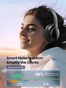 Remax 蓝牙耳机带麦克风，66 小时播放时间无线耳机，电池待机时间长达 300 小时，可折叠轻便耳机，支持 SD 卡，送给朋友的优质礼物，本店经典畅销品（黑色/蓝色/米色） - 彩色 - 查看 4