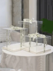 1 件透明装饰盒，节日派对礼品包装盒，圣诞节、万圣节、情人节礼品盒装饰包装，鲜花鞋 PET 礼品盒