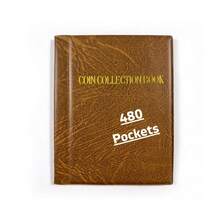 1 英镑小硬币硬币相册，硬币收藏书夹，大容量皮革封面，带金箔压花，适合收藏家，美国硬币，一分钱，一分硬币，一角硬币，五分钱硬币，四分之一美元硬币，小徽章，纪念币收纳盒 30 毫米，返校，秋季装饰，秋季装饰，圣诞节礼物，万圣节礼物 - 彩色 - 查看 14