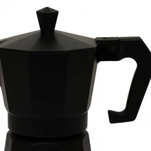 Cafetera Moka Italiana de Aluminio para Cocina de Gas y Eléctrica – Mango Anticalor y Válvula de  – Disponible en 1, 3,6,9 y 12 Tazas - Negro - Ver 4