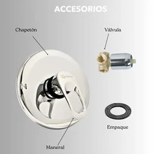 Mezcladora monomando para regadera de baño diseño redondo cromado acero inoxidable duradero estilo moderno fácil instalación