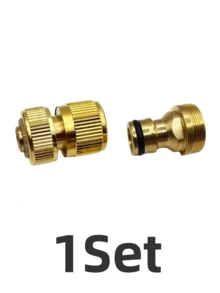 1Set/2Set/3Set Including Basin Connectors (F22*M24) And Water Supply Connectors, Made Of Brass, Suitable For 1/2 Inch Garden Hoses And Basin Faucets. - Multicolor - View 13