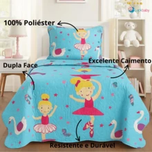LuckBaby Single Bedspread Kit For Boys And Girls, 2 Pieces - Cadet Blue - View 5