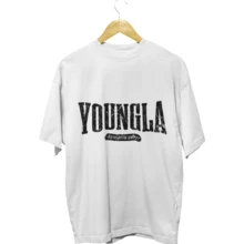Playera Young LA LL Grande Gym Unisex Oversize - Blanco - Ver 2