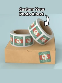 1-100张可定制透明PVC防水贴纸 - 可定制任何设计、图像、标志、文字，适用于礼品包装、节日装饰、信封、送给她的礼物、朋友、儿子、女儿、员工、毕业典礼、家居、办公室等场合，用途广泛且时尚，可用作墙纸贴纸。 - 彩色 - 查看 2