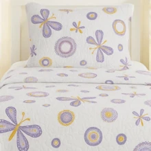 LuckBaby Single Bedspread Kit For Boys And Girls, 2 Pieces - Purple - View 3