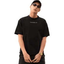 Playera Young LA LL Letras Raras Gym Unisex Oversize - Negro - Ver 2