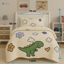 LuckBaby Single Bedspread Kit For Boys And Girls, 2 Pieces - Beige - View 4