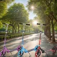 Non-Electric Scooter, 2025 New Foldable Kick Scooter Suitable For Boys, Girls, Teens And Adults, 200mm Sturdy Wheels, Adjustable Handlebars, Lightweight, Foldable, Max Load 220 Lbs, Convenient For Urban Commuting, Campus And Transportation - Multicolor - View 4