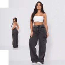 Wide Leg Cargo Jeans NEW!!! - 有大理石花紋的 - 查看 1