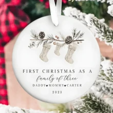 1 pieza Adorno personalizado de Primera Navidad, regalo de Navidad, regalo de Acción de Gracias, decoración del hogar
