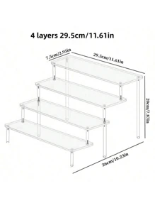 1pc Acrylic Jewelry Display Stand, 1/2/3/4 Tier Jewelry Display Rack, Cosmetics & Perfume Display Shelf, Antique Jewelry Display Stand, Used For Displaying Accessories, Jewelry, Perfume, Makeup And More