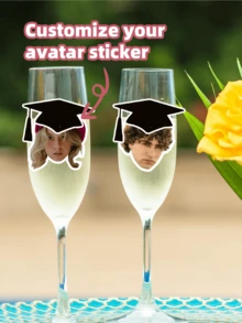 1pc Custom Face Sticker, Stickers From Your Photo Portrait,Graduate Stickers,Waterproof Stickers,PVC Stickers,Cup Decoration Stickers, Self-Adhesive Stickers, Decorations, Meaningful Gifts, Commemorative Gifts,For Her Friends, Son, Daughter, School Students, Workers, Kids School, Home, Office,Graduate,Art Activities For Children,Office Decor - Multicolor - View 9