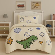 LuckBaby Single Bedspread Kit For Boys And Girls, 2 Pieces - Beige - View 1