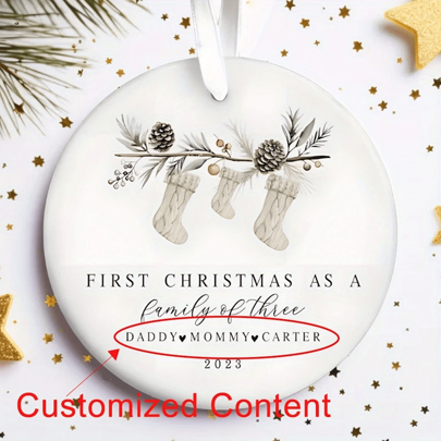1pc Personalized First Christmas Ornament, Christmas Gift, Thanksgiving Gift, Home Decor