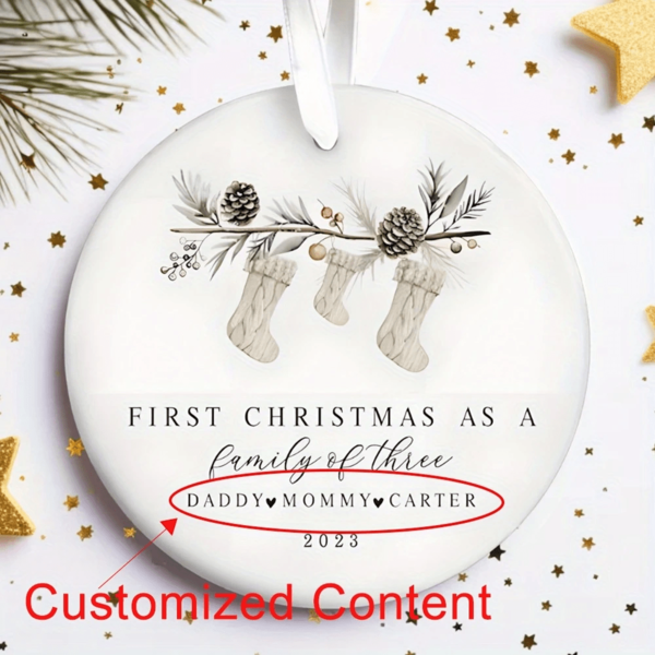 1 pieza Adorno personalizado de Primera Navidad, regalo de Navidad, regalo de Acción de Gracias, decoración del hogar