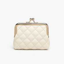 新款女士钱包；小型女士PU零钱包钥匙卡包夹子包。