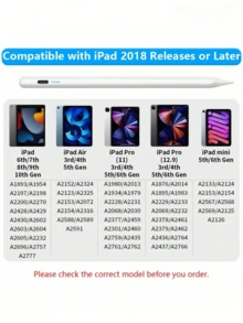 S Stylus Compatible With Apple Pencil,  Air 5, 4, 9, 7, 8, Mini 5, 6, Pro 11, Tilt Sensitive, 2018-2022, 2, 1 - Multicolor - View 10