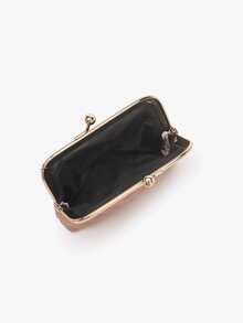 新款女士钱包；小型女士PU零钱包钥匙卡包夹子包。