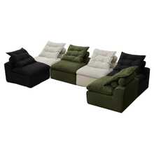 [NEW ARRIVED] [VIDEO PROVIDED]Modular Sofa,No Armrests,At Will DIY,Corduroy ,Neck Pillow-Back Lounge Sofa Chair,Reading Nook, Or Apartment Living, Lumbar Pillow,6 Seats,Upholstered,Beige,Green ,Black - 1 - 查看 7