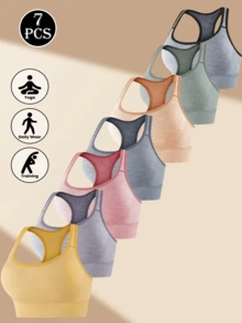 7 chiếc áo ngực thể thao cho nữ, áo crop top hở lưng tập yoga chạy bộ, khoét ngực - Nhiều màu - Xem 1