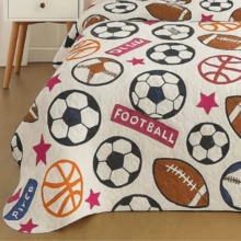 LuckBaby Single Bedspread Kit For Boys And Girls, 2 Pieces - trắng - Xem 2