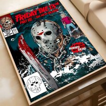 WB 1/10PCS Friday The 13th Horror Films Poster Wall Art Home Decor Room Decor Digital Painting Living Room Restaurant Kitchen Art - Frameless