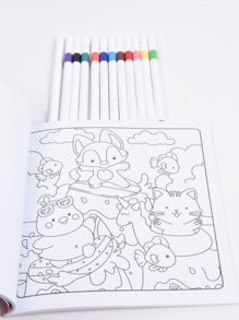 1pc Cozy Friends:Easy Coloring Book For Adults And Teens, Colouring Book Super Cute Designs Of Cozy, Hygge Spaces For Relaxation (Cozy Spaces Coloring) .Back To School A Relaxing Gift For Friends, Couples, And Family