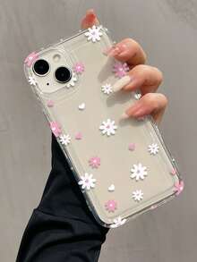 1 pieza Funda de teléfono a prueba de golpes de diseño minimalista con patrón de burbujas y cobertura total de TPU, compatible con iPhone Apple 16, 15, 14, 13, 12, 11 Pro Max y Series, resistente al agua y a los arañazos - transparente - Ver 2