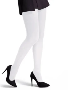 Selene Women's Basic Elastane 40 Thread Tights 9650 - White - View 4