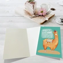 1Pc Funny Llama Birthday Card For Friend, Hilarious Birthday Card For Women Men, The Birthday Llama Will Be Watching You Today... School Supplies,Back To School