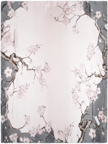 1入組90cm方形圍巾，春夏新款色彩鮮艷印花女士絲巾，緞面光滑防曬披巾、頭巾、髮帶，理想打扮造型配件 - 粉色 - 查看 7