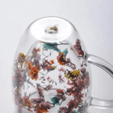 350ml Glass Cup With Internal Flower Print – Tea Coffee Charming Elegant Garden Garden Cup - 花朵 - 查看 6