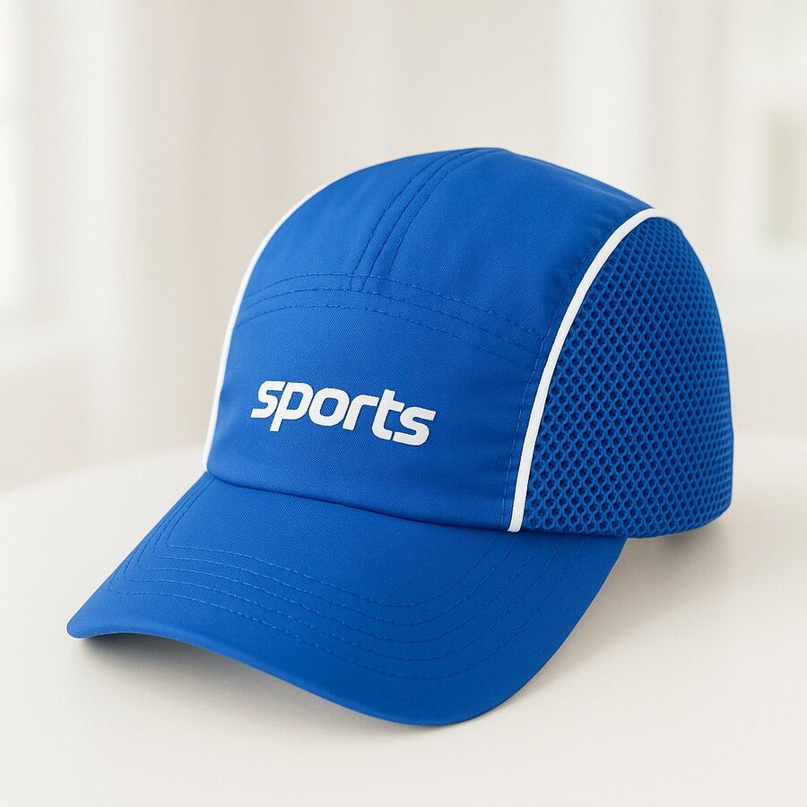 Boné Sport Masculino Refletivo Aba Curva Beisebol Bone Feminino Tela Premium Esportivo  Nenhum  Rua  Poliéster  Apliques    Boné     Todos - Azul Royal - Visão 1