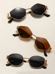 4 pièces / 3 pièces / 2 pièces / 1 pièce Lunettes de mode ovales en métal de style rétro européen et américain, lunettes en forme de diamant, lunettes semi-circulaires, style rétro populaire et polyvalent, convenant aux hommes et aux femmes, pour les vacances, les loisirs, les accessoires de plage, l'utilisation quotidienne et les activités de plein air pour les vacances d'été à la plage, les sorties, les voyages