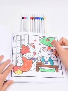 1pc Easy Coloring Book For Adults And Teens, Coloring Book Super Cute Designs Of Cozy, Hygge Spaces For Relaxation (Cozy Spaces Coloring) .Back To School A Relaxing Gift For Friends, Couples, And Family . Painting Kit [Default Without Pen] Mark Pen Set, Relaxing The Body And Mind.