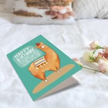 1Pc Funny Llama Birthday Card For Friend, Hilarious Birthday Card For Women Men, The Birthday Llama Will Be Watching You Today... School Supplies,Back To School
