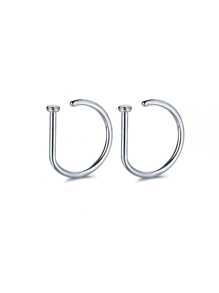 D-förmige Nasenpiercing-Imitate, Edelstahl Clip-On Nasenringe für Frauen & Männer, ohne Piercing notwendig, perfekt für Valentinstag, Muttertag, Geburtstage, Partys, Festivals, Cosplay und den täglichen Gebrauch