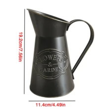 1pc Vintage Distressed Metal Milk Bucket Flower Vase Decorative - View 2