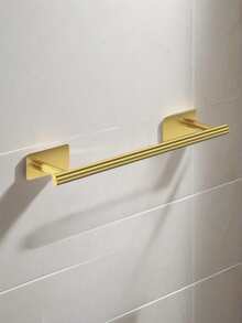 1 pieza Toallero autoadhesivo, Barra de toallas de acero inoxidable, Estante colgante de pared, Toallero resistente a la oxidación, Accesorios de baño