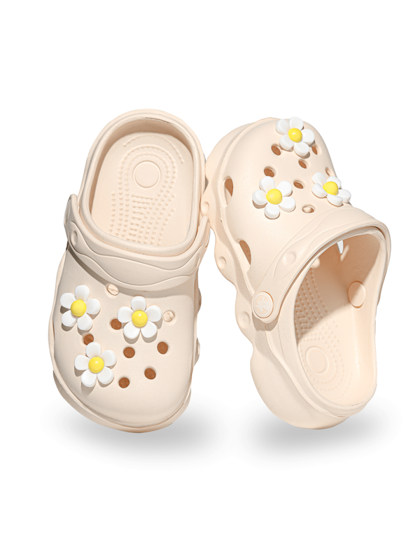 Gänseblumen-Dekor Kinder atmungsaktive leichte EVA-Sandalen, bequeme Hausschuhe für Innen und Außen
