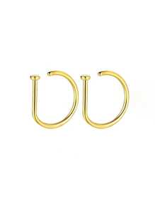 D-förmige Nasenpiercing-Imitate, Edelstahl Clip-On Nasenringe für Frauen & Männer, ohne Piercing notwendig, perfekt für Valentinstag, Muttertag, Geburtstage, Partys, Festivals, Cosplay und den täglichen Gebrauch