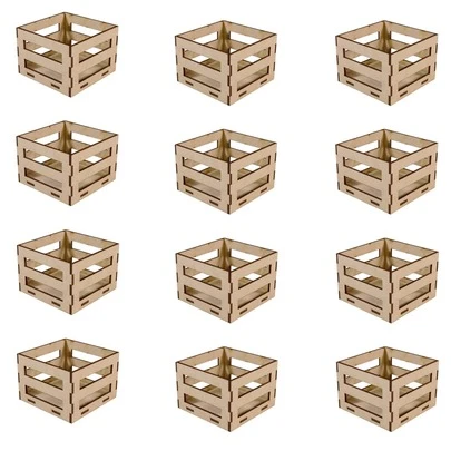 Kit huacales MDF armables 12 piezas 10x10cm decoración centro de mesa fiesta evento organización mesa almacenaje artesanal madera creativa