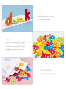 26pcs Wooden English Alphabet Letter Spelling Game, Educational Numeral Blocks Toy, With Kids Certificate