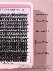 50pcs/Set Hot Melt Fluffy Lashes, Voluminous & Natural Segmented False Eyelashes Set Lash Clusters Kit,Lashes,Eyelashes,Fake Lashes - Black - View 6