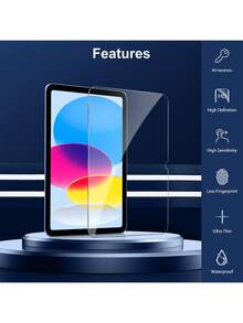 Yezodawee 适用于 iPad 第十代 10.9 英寸（2022 款）的屏幕保护膜，[兼容面容 ID 和 Apple Pencil]，是生日、送给家人和朋友的理想礼物。这款平板电脑屏幕保护膜采用防水钢化玻璃材质，全覆盖设计，可有效防止冲击、跌落、刮擦和指纹。 - 1pc box - 查看 4