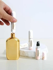 1pc 5ml Marble Texture Refillable Travel Perfume Spray Bottle - Fashionable & Elegant Cosmetic Atomizer Dispenser - High-End Portable Perfume Bottle - Great For Carrying
