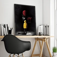 WB 1/10PCS Horror Film It Pennywise Clown Vintage Posters DIY Room Bar Cafe Room Wall Art Decor Painting Wall Pictures For Living Room Decoration Classic Cartoon Bedroom Decoration - Frameless