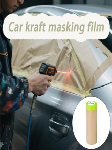 2 Rollen Vorgestrichenes Abdeckpapier zum Malen, Klebeband und drapieren für Maler, Schutzpapierrollen mit Farb-Haftkleber zum Abdecken von Fußleisten, Rahmen, Autos und Karosserien